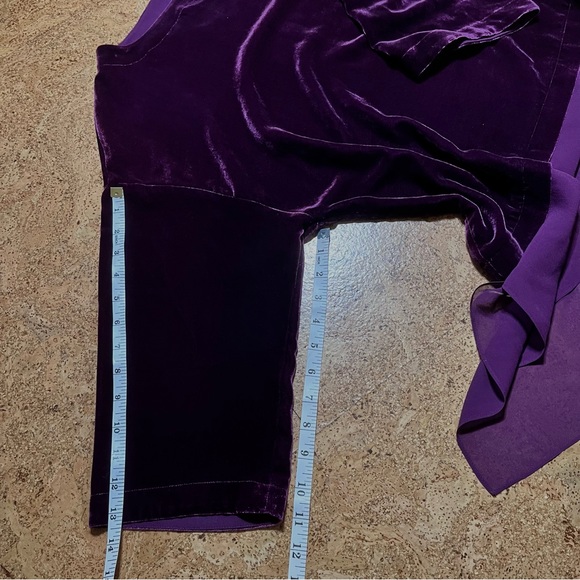 Eileen Fisher Bateau Neck Velvet Rayon Silk Hi-Lo Top In Mauve Sz Petite Large - Picture 14 of 14